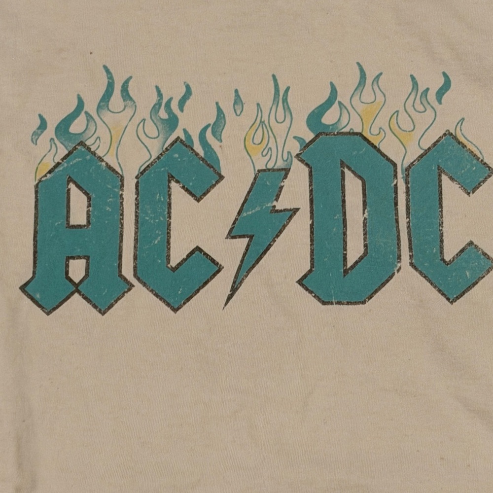 AC/DC Teal Flame Logo Band Tee vintage band t-shirt